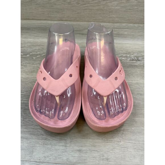 Crocs Baya Women's Sandal Platform Flip Flop Thong Slip-On Rubber 8 Pink Shoes - Picture 2 of 11